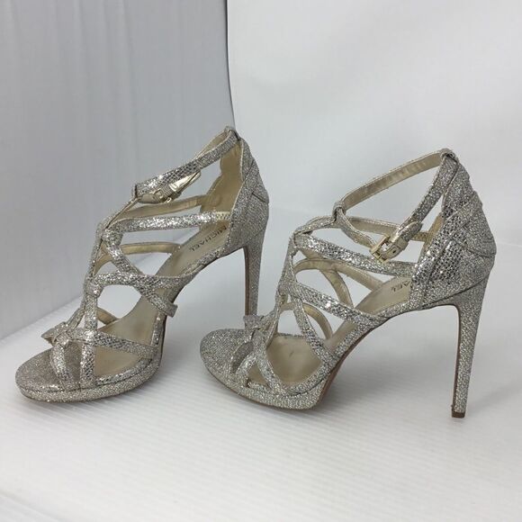 Michael Kors Sandra Glitter Caged Dress Sandals B4 - Picture 2 of 8
